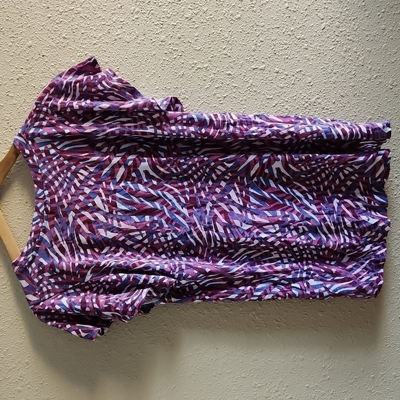 Anthropologie Purple Flutter Sleeve Top - Picture 6 of 7